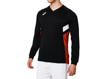 アシックス asics バレ-ボ-ル ウェア(ユニ) 長袖ゲームシャツ PブラックxRED(001) XL 2053A050 部活動 クラブ活動