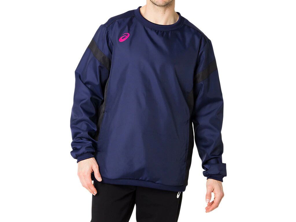 【メール便発送品】アシックス asics TM M WB PO CREW ピーコート(400) L 2031A897 ウエア 運動 部活動　クラブ活動