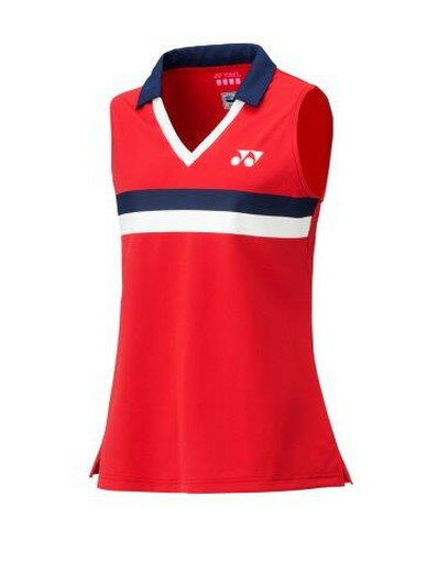 【メール便発送品】ヨネックス YONEX テニス・バドミントン ウエア（ウィメンズ） 75THウィメンズゲームシャツ ルビーレッド(338) L 20627A 部活動　クラブ活動