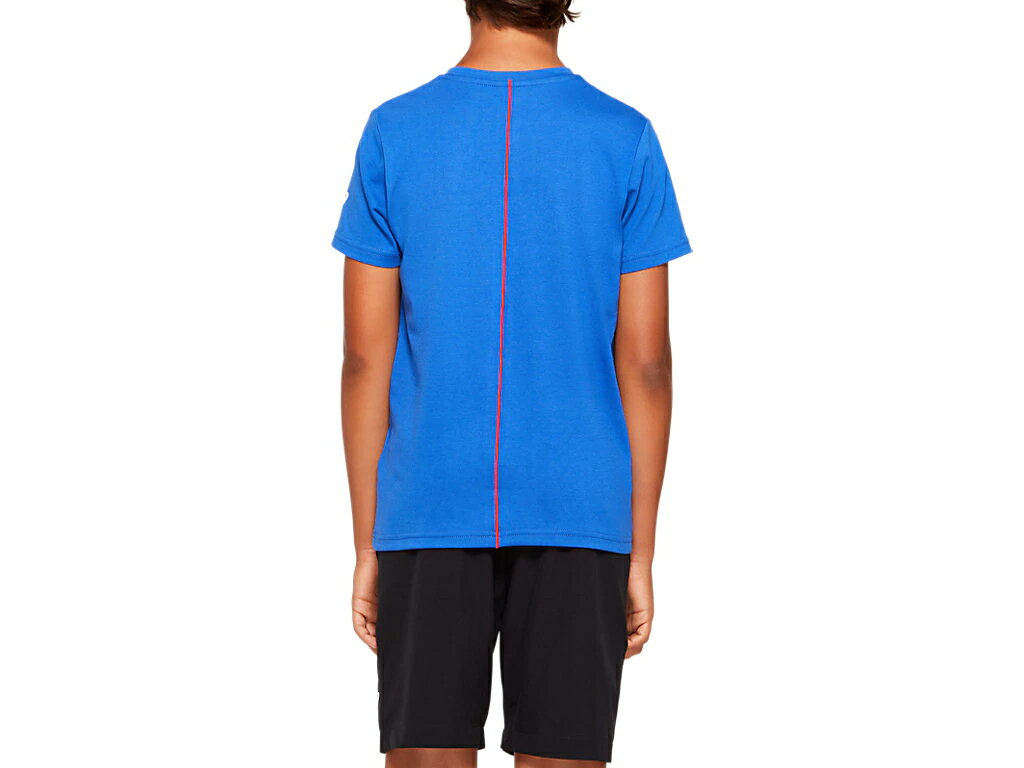 アシックス asics トレ-ニング ウェア(キッズ) Jr カタカナショートスリーブトップ アシックスブルー(401) M 2034A308 運動 部活動 クラブ活動通販 サッカー 用品 セール