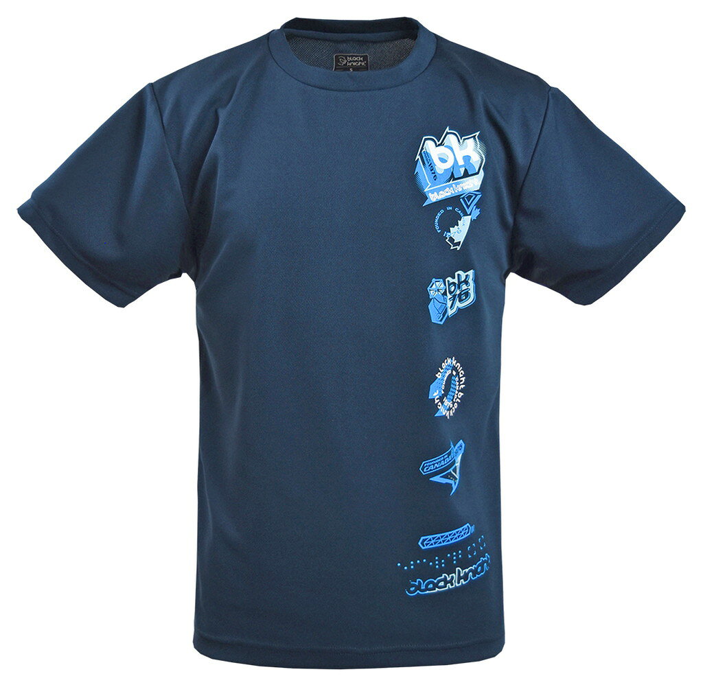 ブラックナイト Black knight バドミントン ウェア（ユニ） Tシャツ アイアンブルー(IRBLU) L T-2124