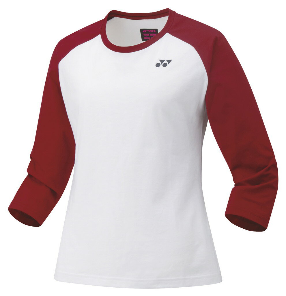 【メール便発送品】ヨネックス YONEX テニス・バドミントン ウエア（ウィメンズ） ウィメンズロングスリーブTシャツ ホワイト/レッド(114) M 16580