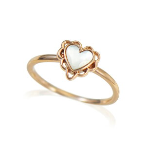 【50％OFF★在庫限り】送料無料 K10 ピンクゴールド シェルハートリング Lovers&Ring リング レディース 指輪 重ね付け 10金 K10 ピンクゴールド 白蝶貝 シェル LSR6007PK 普段使い 彼女 プレゼント 女性