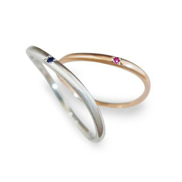 【刻印無料】ペアリング 刻印 名入れ Lovers&Ring ラバーズリングンクゴールド ホワイトゴールド10金ペアリング LSR0659RPK-SWG ペアリ..