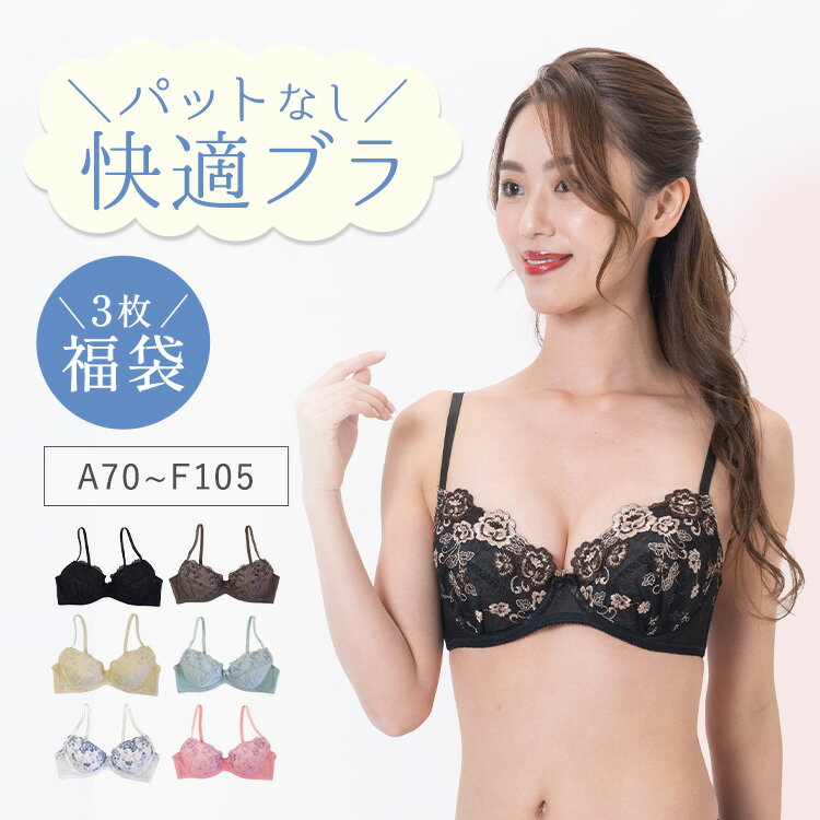 ブラジャー 3枚 セット 福袋 A B C D E F 送料