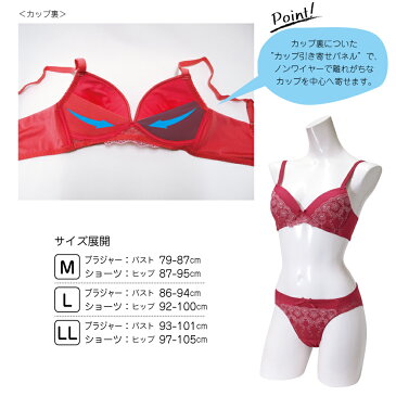 ノンワイヤーブラ&ショーツ 3P福袋ブラジャー 福袋 ブラ セット レース 可愛い 【送料無料】