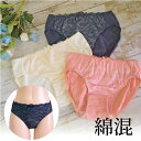 【10%OFFクーポン配布中】 綿混 ショーツ 単品 L 送料無料 コットン 下着 インナー レディース 女性 綿パン パンツ パンティー パンティ レース 刺...