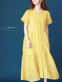 【再入荷♪♪7月25日20時より】「Vieo」でこぼこチェックのワンピース