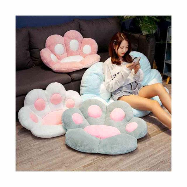 ネコ 椅子 クッション インテリア 肉球 もこもこ 座布団 かわいい 可愛い 70×60cm 猫 ざぶとん 子供 プレゼント ねこ 癒やし チェアパ [2]