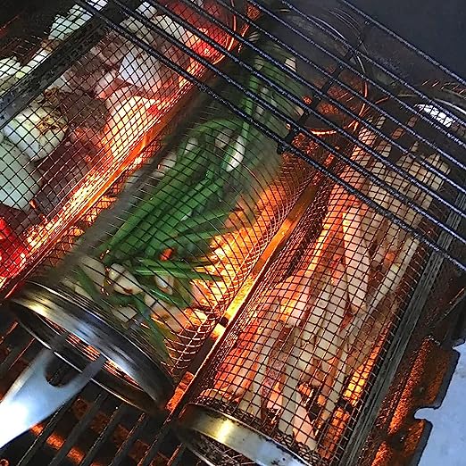 二個セット　ツール 焼き筒 防錆 焼き網 高耐久 BBQ網 野菜グリルバスケット アウ...