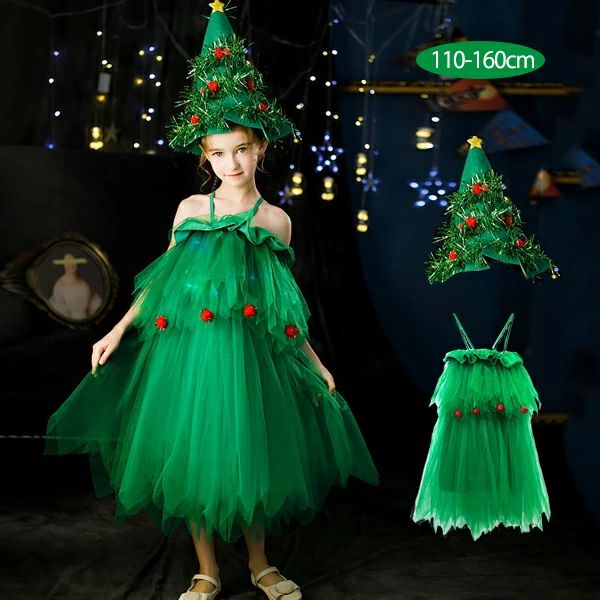 Other - クリスマス衣装 子供 女の子 ワンピース 帽子 クリスマスツリー コスプレ クリスマス コスプレ サンタ コスプレ ワンピース ドレス セク
