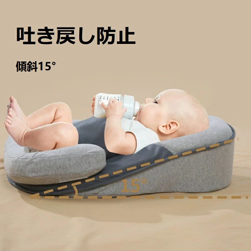VIEW shopのベビーサポートパッド 吐き戻し防止傾斜枕 睡眠改善 夜驚改善 高弾性綿 ミルク吐き戻し改善 高密度 枕 寝返り防止クッション ベビー用寝｜アングル3