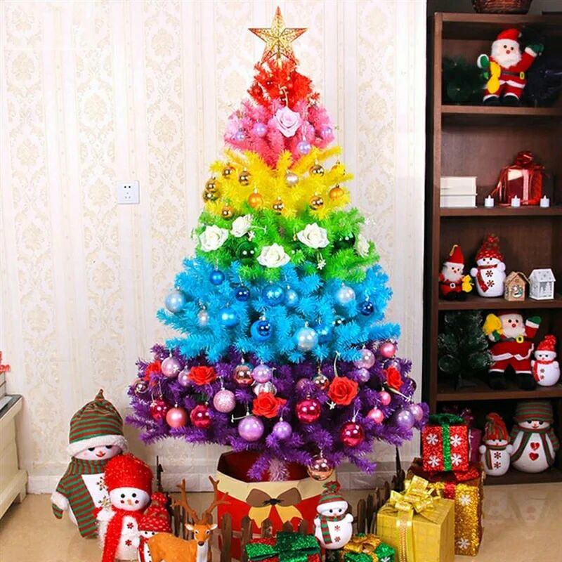 虹色のクリスマスツリーフェスティバルの装飾、創造的な家の装飾品、リビングルームのクリスマスツリーの装飾