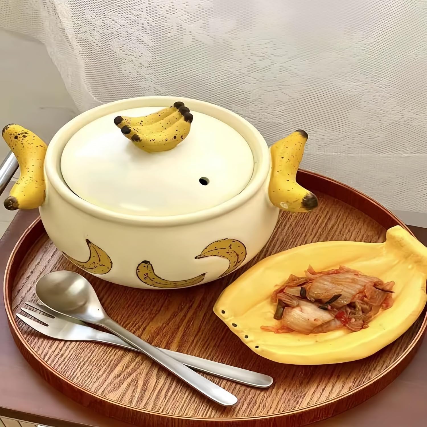 砂鍋 ひとり鍋 土鍋 シチュー鍋 セラミックキャセロールセット、蓋付きキャセロー...