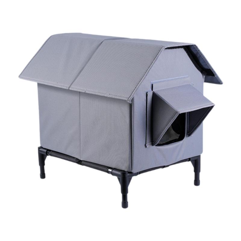 Rakuten - 屋外用キャットハウス キューブ型キャットシェルター 居心地の良い防風ペット洞窟 快適な犬用ベッド