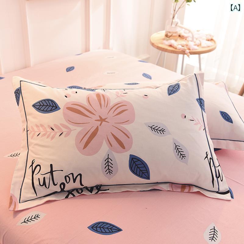 枕 カバー おしゃれ インテリア 春用 100 % コットン 厚手 起毛 シングル 家庭用 枕 カバー 学生 寮用 ..
