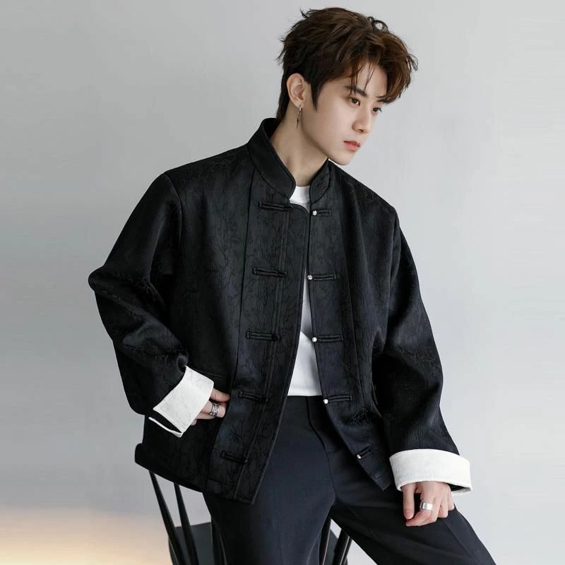 韓国 メンズ 中華風 秋 秋 モテ かっこいい 服 メンズカジュアル スタンドカラー ボタン 新 オシャレ 冬 ジャケット ファッション 春夏