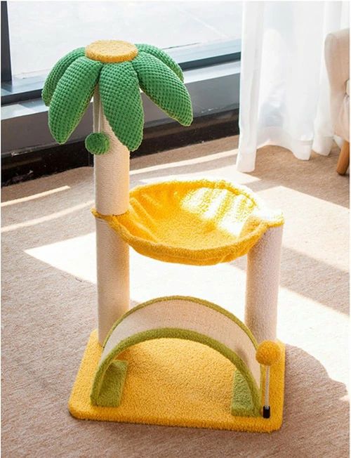 キャットタワー 猫用爪とぎハウス 多機能 通気 耐久 可愛い おしゃれ 猫タワー 40*30*65 大型猫 ハンモ..