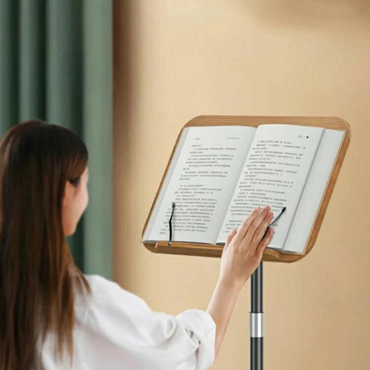 サイドテーブル 角度調整 本立て 木製 書見台 昇降式 読書用 ブックスタンド 床置...