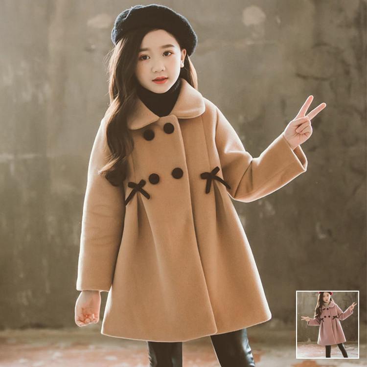 ピーコート　Pコート キッズコート ロング丈 秋冬　ラシャコート　女の子 子供服　ジュニア　アウター　ジャケット　キッズ　中綿コート