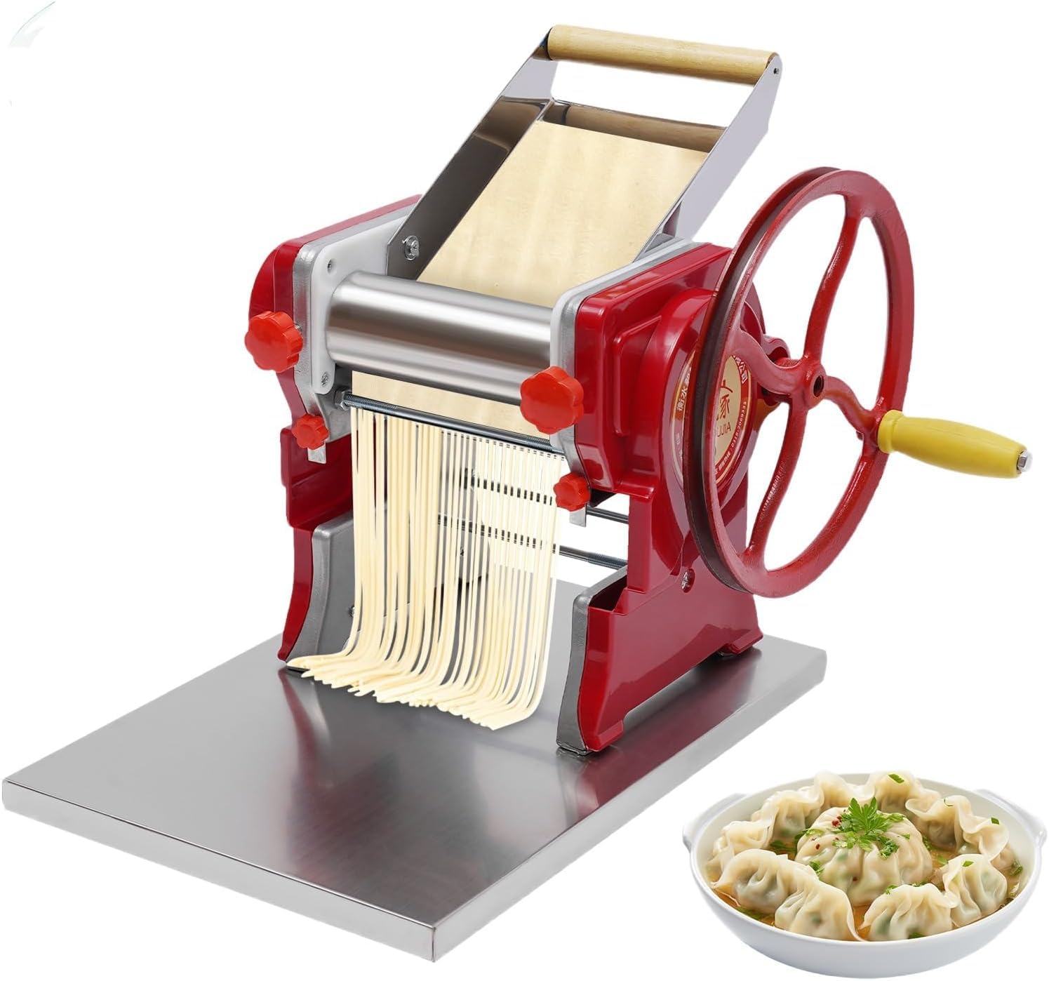 製麺機 麺機 ラーメン製麺機 自宅でDIY麺類 手作り2.5mm丸麺/6mm うどん ステンレス鋼麺メーカー ラー..