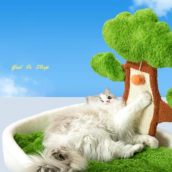 松の盆栽猫小屋 ペットハウス 犬 猫 ベッド ペットベッド マット 爪とぎ 小型犬 通...