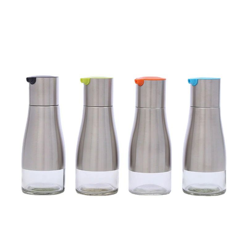 Set - 4個耐熱 調味料入れ 醤油さしオイルボトル 家庭キッチン用調味料 容器オリーブオイル漏れ防止 キッチン用品 (320ML×4)
