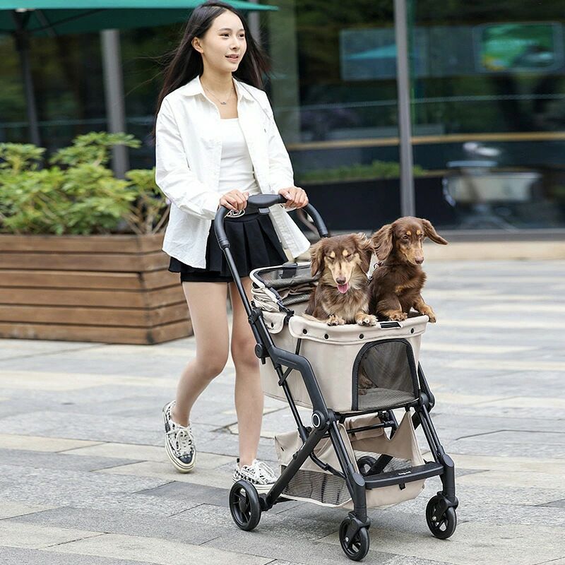 【耐荷重 30kg】伸縮&折りたたみ ペットカート 犬 猫 用 コンパクト 軽量設計 取り...