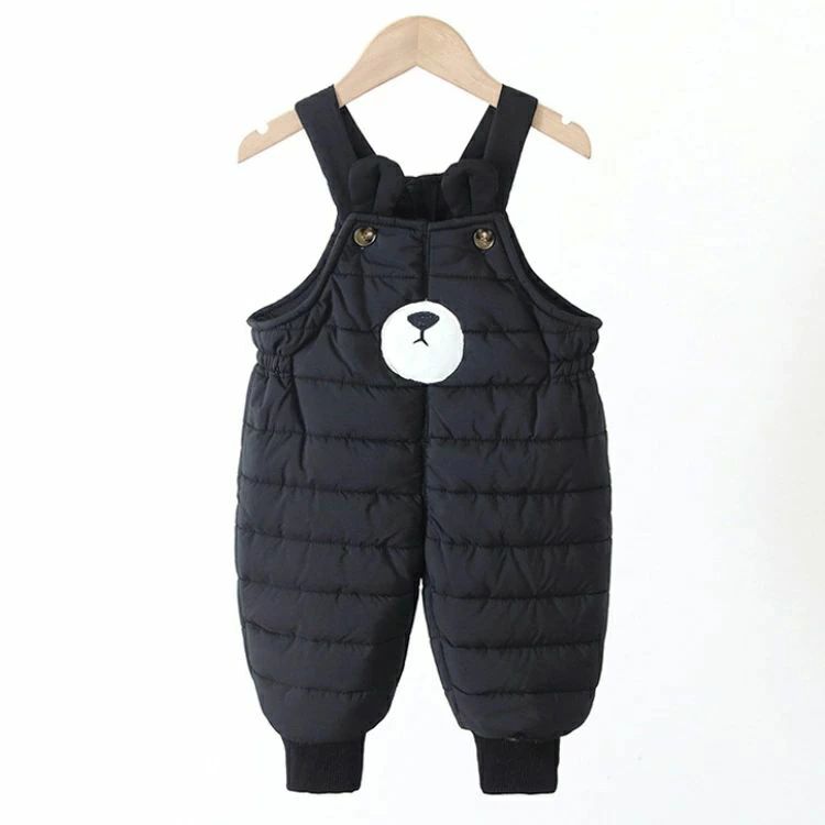 VIEW shopの防寒 キッズ ベビー サロペット くまさん柄 女の子 厚手 オーバーオール かわいい ズボン ダウンベスト ダウン キ 子供服 男の子｜アングル2