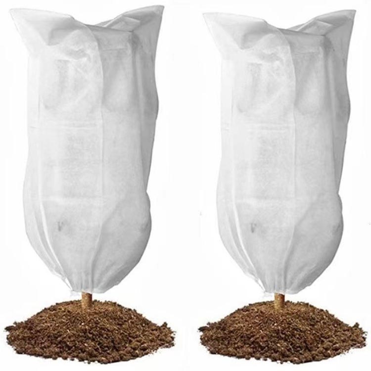 Rakuten - 【2枚入】 保護カバー 植物 防寒カバー 植物カバー 不織布 防寒 保温 防雪 防風 防霜 巾着式 虫害 凍結防止 通気性 鉢植え 引き紐付き