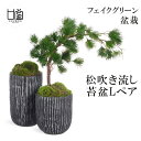 盆栽 苔盆 Sサイズ 松 枝垂れ ペア セット 苔 コケ こけ フェイクグリーン 造花 リアル モダン おしゃれ レストラン インテリア ディスプレイ CUPB...