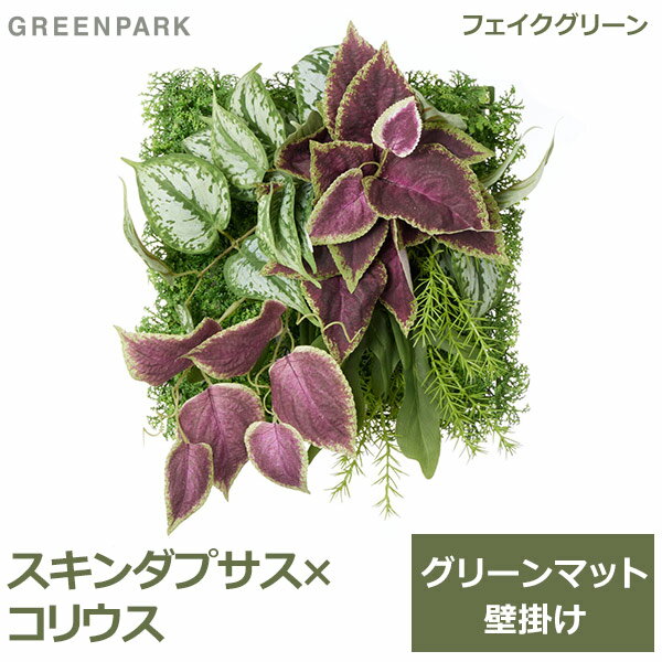 コリウス フェイクグリーン 観葉植物 スキンダプサス コリウス パネル 壁掛け グリーン おしゃれ インテリア 造花 プレゼント 人工植物 シンプル GREENPARK PRGR-1397 eco お祝い グリーンパーク 室内 ギフト ディスプレ 送料無料