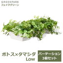 7/4~11限定!お気に入り登録でポイントプレゼント!※要エントリー フェイクグリーン 観葉植物 人口観葉植物 造花 卓上 カウンター パーテーション 白斑入りポトス タマシダ ミリオン Low 3個セット おしゃれ PRGR-1418 GREENPARK 送料無料 インテリア 人気 上品 人工植物 グ