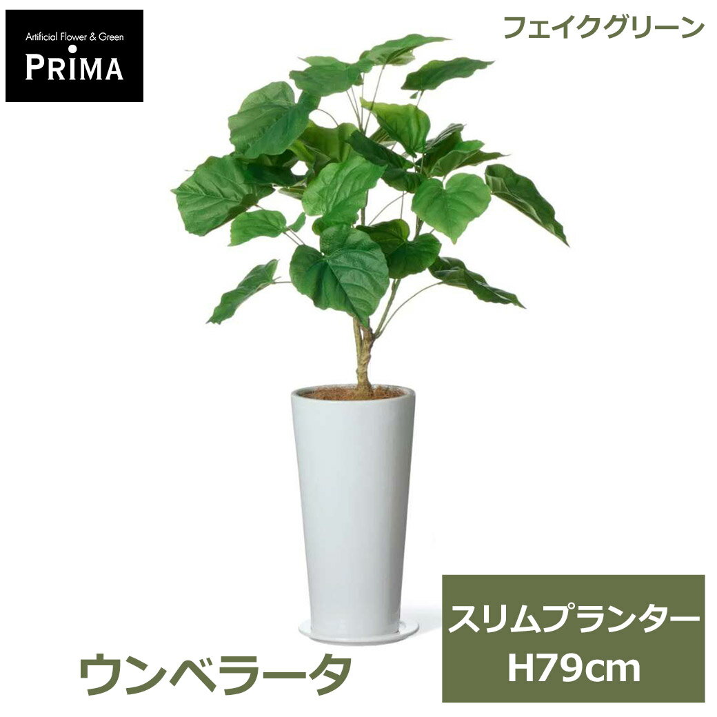 Rakuten - エントリーでポイント5倍 フェイクグリーン 観葉植物 人工観葉植物 造花 ウンベラータ スリムプランター H79cm 植物 グリーン おしゃれ インテリア PRGR-1466 グリーンパーク GREENPARK 送料無料 フェイク 人工植物 花言葉 すこやか 永久の幸せ 夫婦愛 プレゼント ギフト シ