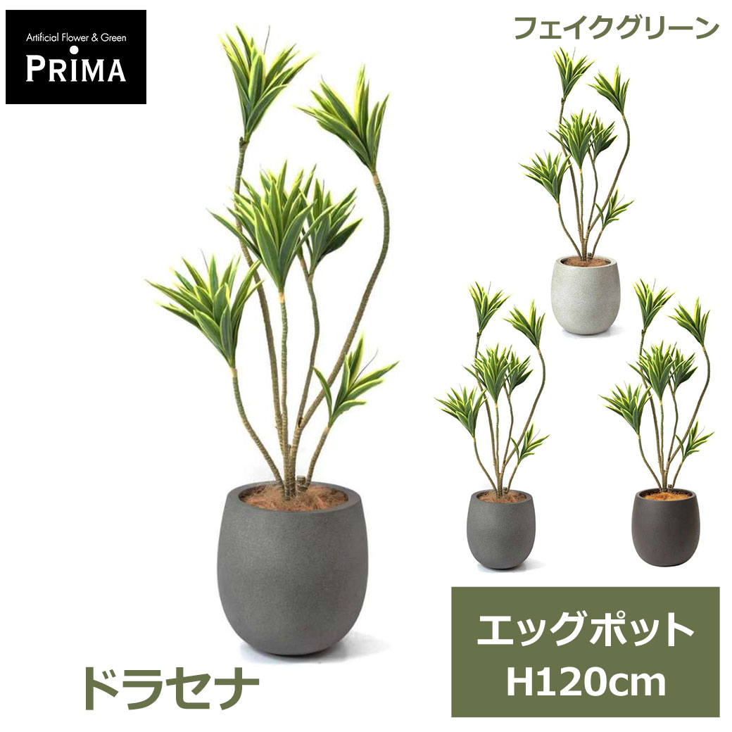 エントリーでポイント5倍&2%OFFクーポン フェイクグリーン 観葉植物 人工観葉植物 造花 ドラセナ コンシンネ エッグポット 120cm 植物 グリーン おしゃれ インテリア PRGR1272 グリーンパーク GREENPARK フェイク 人工植物 プレゼント ギフト シンプル 真実の木 花言葉 真実