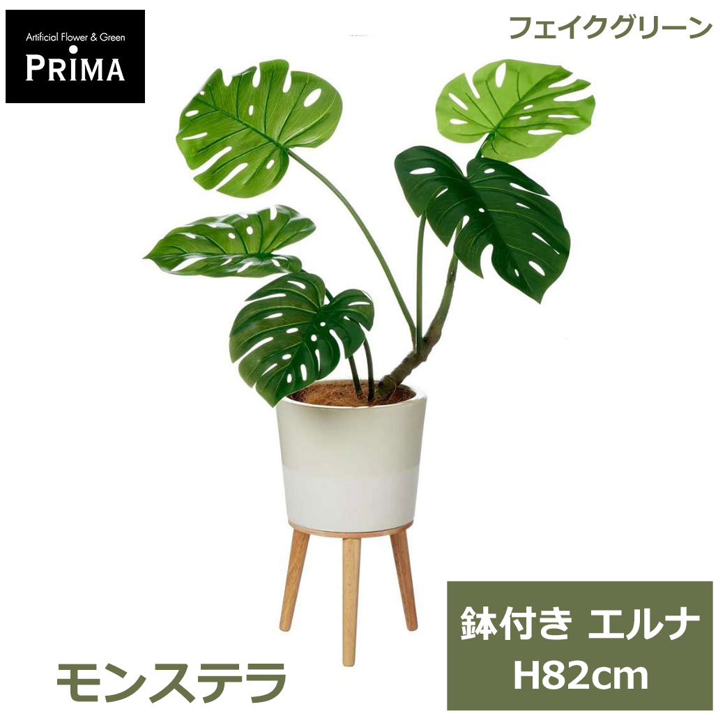 乐天商城 - エントリーでポイント5倍&2%OFFクーポン フェイクグリーン 観葉植物 人工観葉植物 造花 モンステラ エルナ H82cm 植物 グリーン おしゃれ インテリア 人気 人工植物 PRGR-1637 グリーンパーク GREENPARK 送料無料 フェイク プレゼント ギフト シンプル 花言葉 嬉し