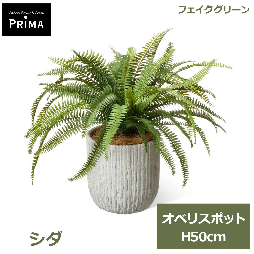 Rakuten - エントリーでポイント5倍 フェイクグリーン 観葉植物 人工観葉植物 造花 卓上 シダ オベリスポット M H50cm 植物 テーブルグリーンフェイク グリーン PRGR-1755 グリーンパーク GREENPARK 送料無料 ナチュラル インテリア プレゼント ギフト シンプ