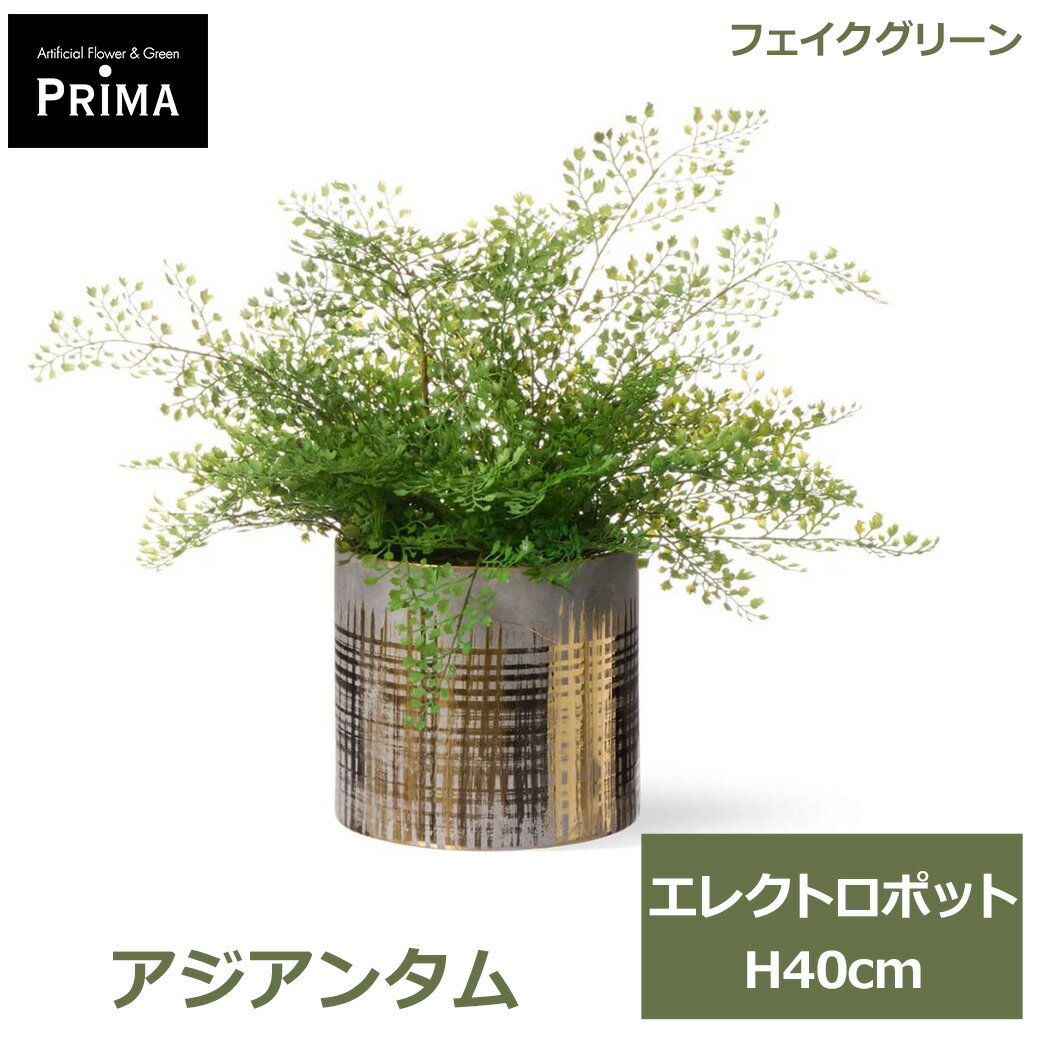 乐天商城 - エントリーでポイント5倍 フェイクグリーン 観葉植物 人工観葉植物 造花 卓上 アジアンタム エレクトロポットM 植物 テーブルグリーン フェイク グリーン モダン PRGR-1698 GREENPARK 送料無料 グリーンパーク インテリア プレゼント ギフト シンプ