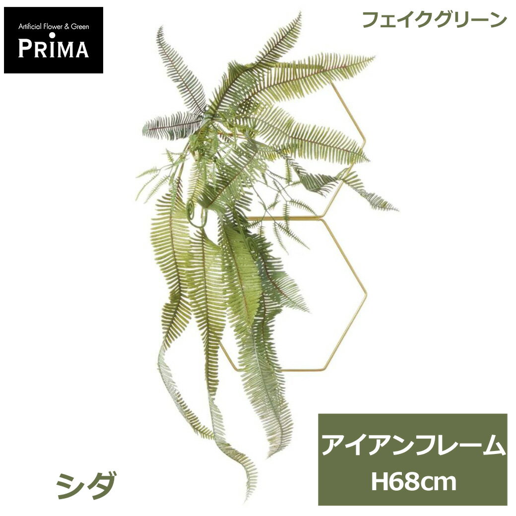 乐天商城 - エントリーでポイント5倍 フェイクグリーン 観葉植物 人工観葉植物 造花 シダ ヘキサゴン H68cm 植物 アレンジメント 壁面 ウォールグリーン 六角 フェイク グリーン PRGR-1756 GREENPARK 送料無料 人気 グリーンパーク インテリア プレゼント ギフ