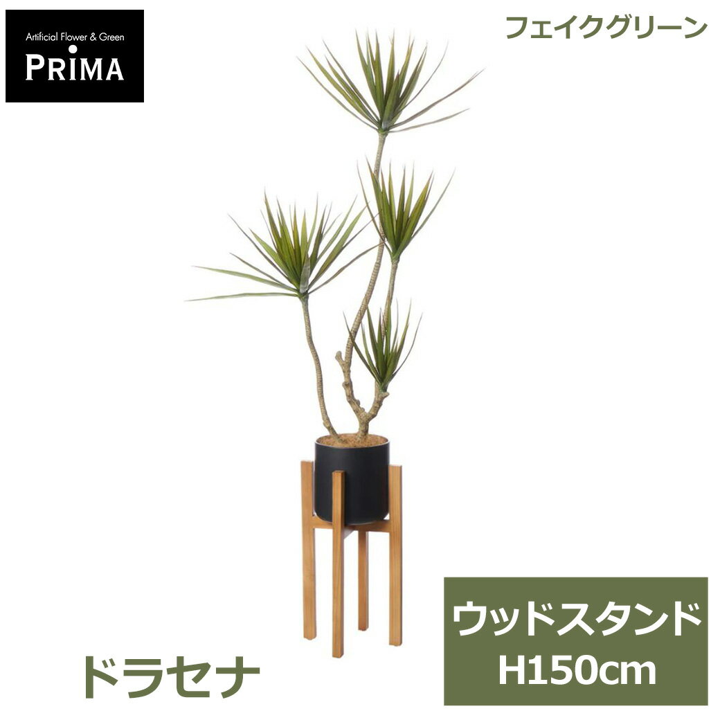 エントリーでポイント5倍&2%OFFクーポン フェイクグリーン 観葉植物 人工観葉植物 造花 ドラセナ コンシンネ ウッド スタンド H150cm 植物 大型 鉢付き 木製 グリーン フェイク PRGR-1723 GREENPARK 送料無料 モダン 北欧 インテリア 人気 グリーンパーク プレゼント ギフト