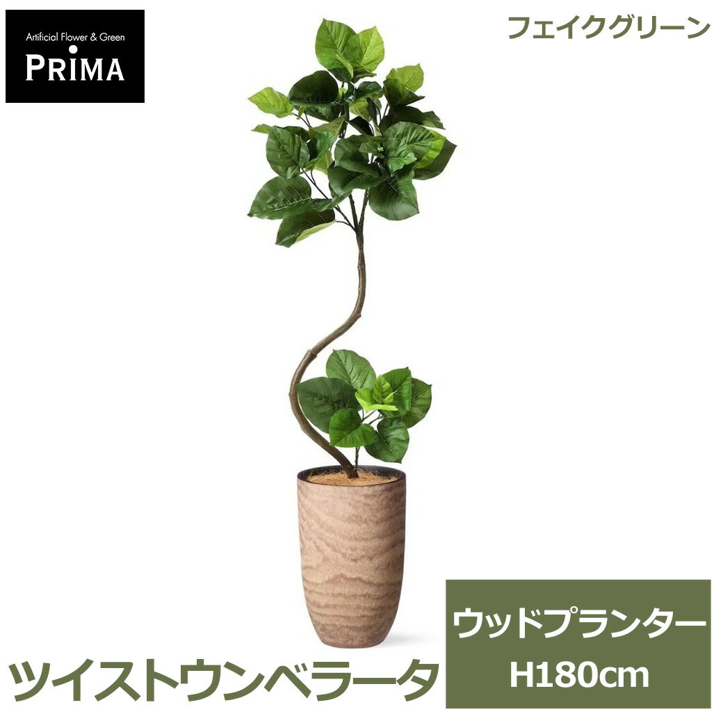 Rakuten - エントリーでポイント5倍 フェイクグリーン 観葉植物 人工観葉植物 造花 フィカス ウンベラータ ウッド プランター H180cm 植物 大型 鉢付き グリーン フェイク PRGR-1681 GREENPARK 送料無料 モダン 北欧 インテリア 人気 グリーンパーク プレゼント ギフト シンプル リビ