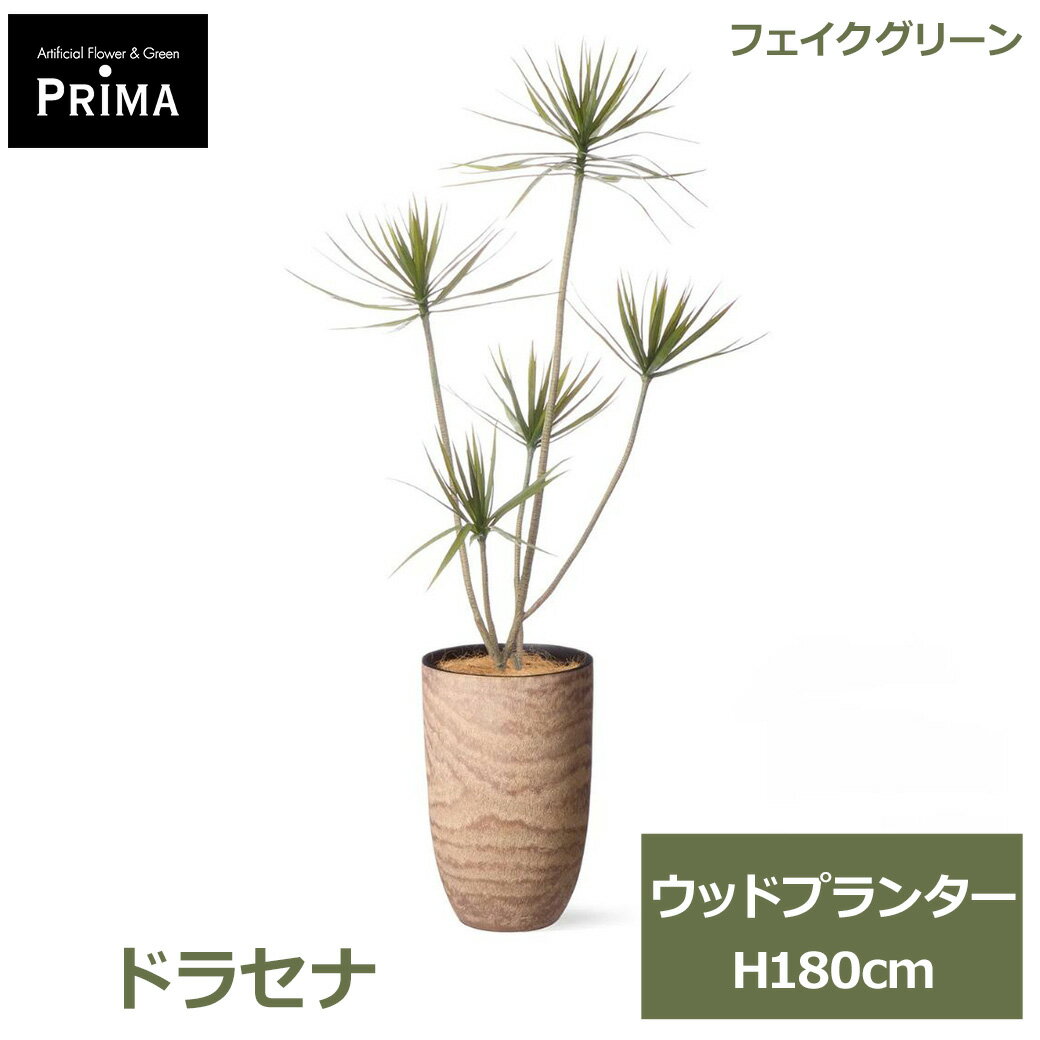 エントリーでポイント5倍&2%OFFクーポン フェイクグリーン 観葉植物 人工観葉植物 造花 ドラセナ コンシンネ ウッドプランター H180cm 植物 大型 鉢付き グリーン モダン フェイク PRGR-1731 GREENPARK 送料無料 北欧 インテリア 人気 グリーンパーク プレゼント ギフト シン
