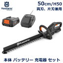 ハスクバーナ ヘッジ トリマ ブレード 長さ50cm 片刃 両刃 兼用 バッテリー 充電器 セット 家庭用 剪定 静音 共有 正規品 Aspire シリーズ Husqvarna 送料無料 軽量 樹木 庭木 木 充電式 静か 手入れ 用品 道具 簡単 刈り込み