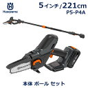 7/4~11限定!お気に入り登録でポイントプレゼント!※要エントリー ハスクバーナ チェーンソー プルーナ P5-P4A 5インチ 221cm ポール セット コードレス 小型 電動 枝切 枝 高枝 家庭用 園芸 軽量 静音 Husqvarna 970621409 送料無料 庭 簡単 業務用 おすすめ ブランド 使い