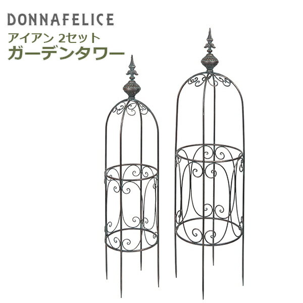 支柱 園芸用支柱 園芸支柱 ガーデンタワー 2セット フェンス トレリス 村田屋産業 6168 アイアン ガーデニング ミニフェンス つるバラ 庭 おしゃれ ガーデン用品 送料無料のサムネイル