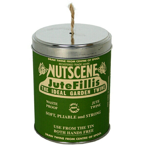 ナッツシーン 缶入り 麻ひも ティン オー トワイン 全8色 カラー 約150m 麻紐 Nutscene 手芸 園芸 編み物 クラフト ジュート 屋外 ナッツ 紐 黒 青 赤 緑 水色 オレンジ 手芸用 園芸用 イギリス 手編み バッグ ダルのサムネイル