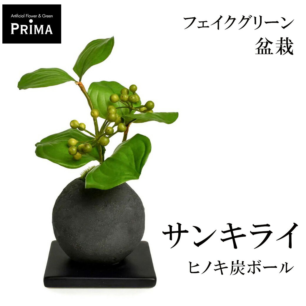 フェイクグリーン 卓上 ミニ 観葉植物 人工観葉植物 小型 サンキライ ヒノキ 炭ボール 檜炭ボール 盆栽 消臭 脱臭 湿度調整 黒皿 コケ 植物 PRGR-1099 CUPBON 送料無料 造花 アレンジ 水やり不要 アート インテリア 人気 フェイク