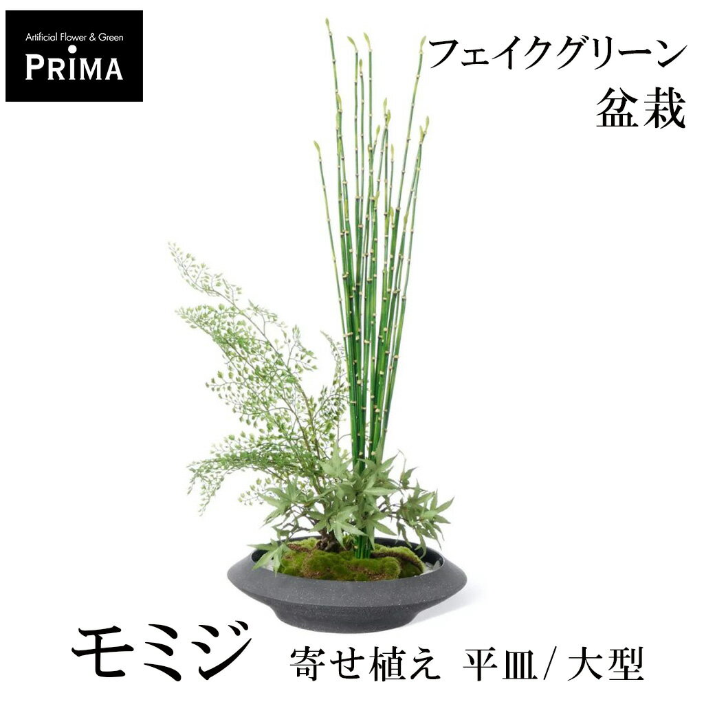 盆栽 モミジ 青モミジ もみじ トクサ 寄せ植え 盆栽 大型 セット フェイクグリーン 卓上 観葉植物 人工観葉植物 皿付き コケ 植物 和風 和室 PRGR-1438 CUPBON 送料無料 インテリア 造花 置物 アレンジ 水やり不要 アート 人気 フ