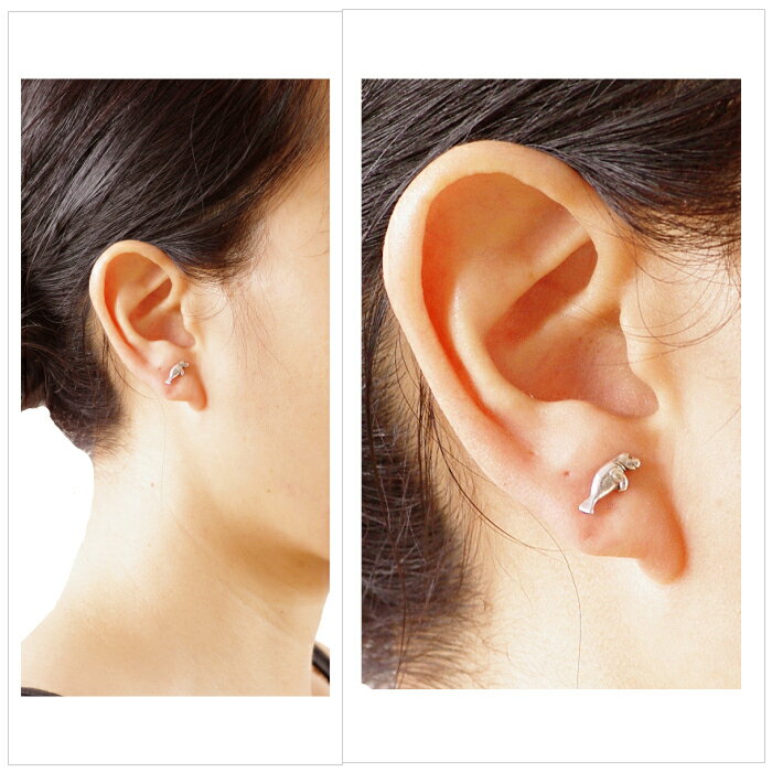 ジュゴン ピアス シルバー925 銀 アクセサリー　送料無料