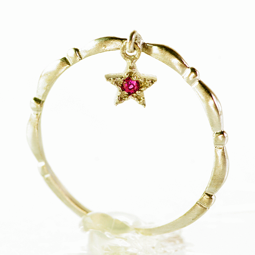 樂天商城 - リング　シルバー925　星　指輪　ピンク 送料無料
